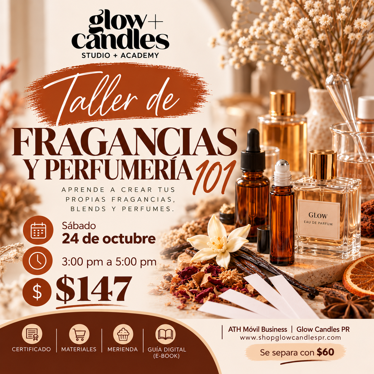 Taller de Fragancias y Perfumería 101 (Spray y Aceite) $147