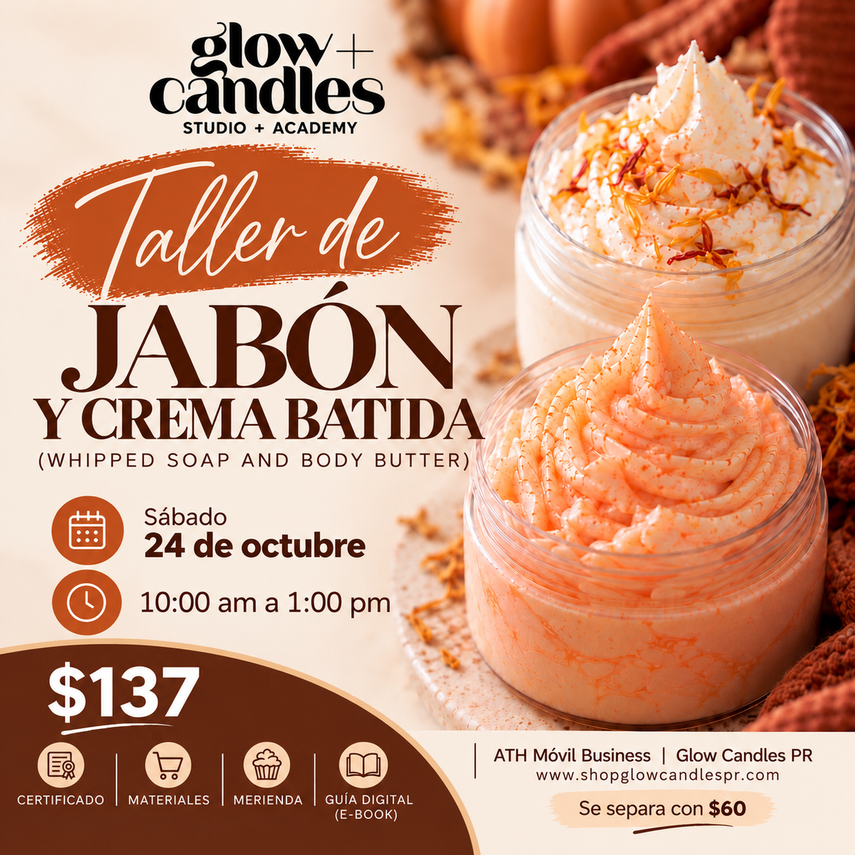 Taller Jabón y Crema Batida ($137)
