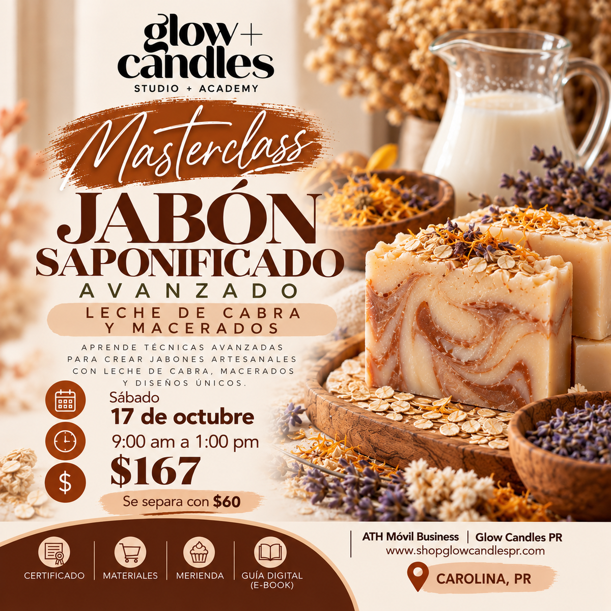 Taller Avanzado Jabon Saponificado en Frío Avanzado ($167)