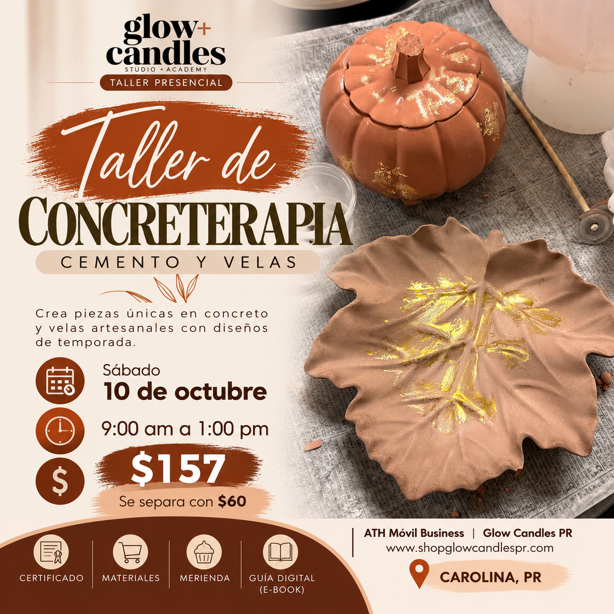 Taller Grupal-Concreterapia (Cemento y Velas) $157