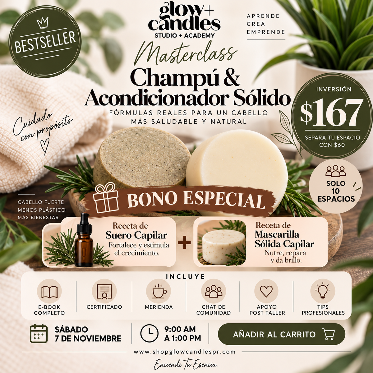 Taller Grupal Shampoo y Acondicionador Solido ($167)
