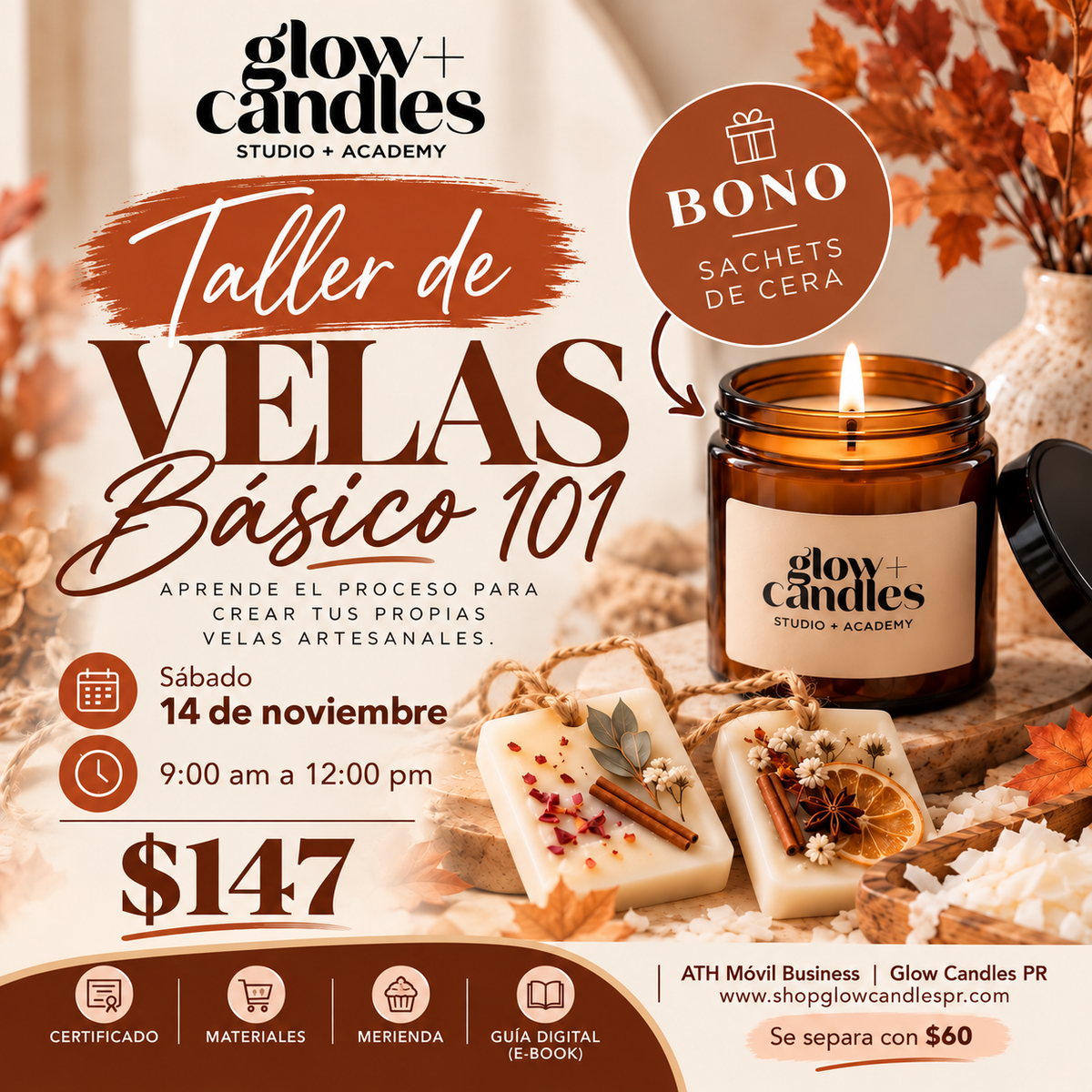 Taller de Velas Artesanales Básico 101 ($147)