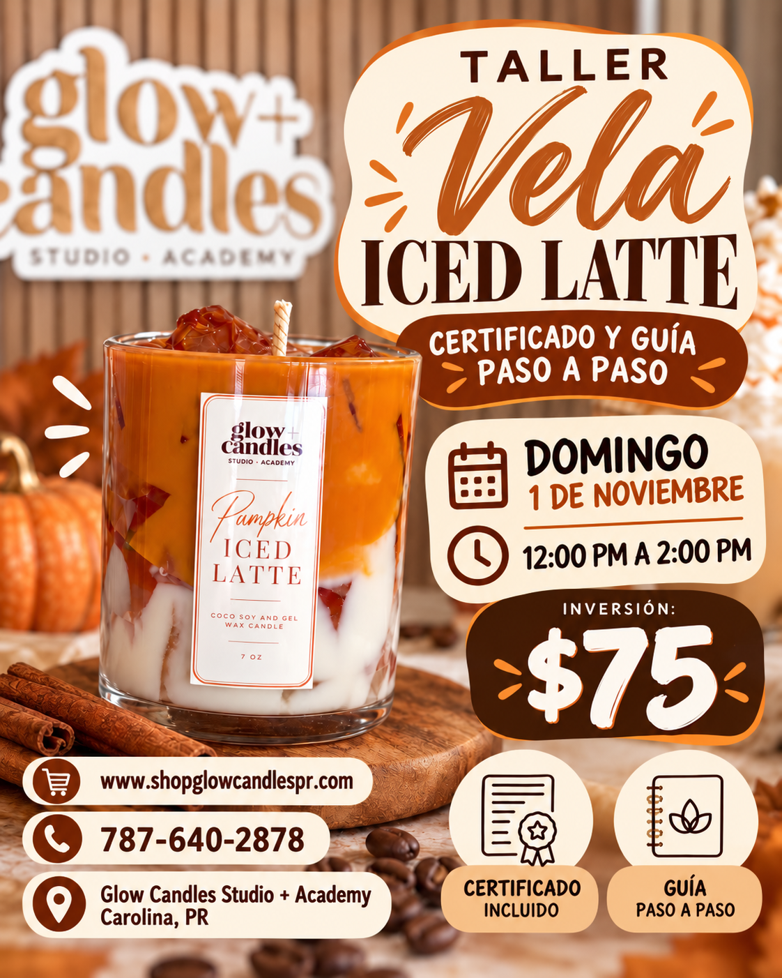 Pumpkin Iced Latte Candle Workshop