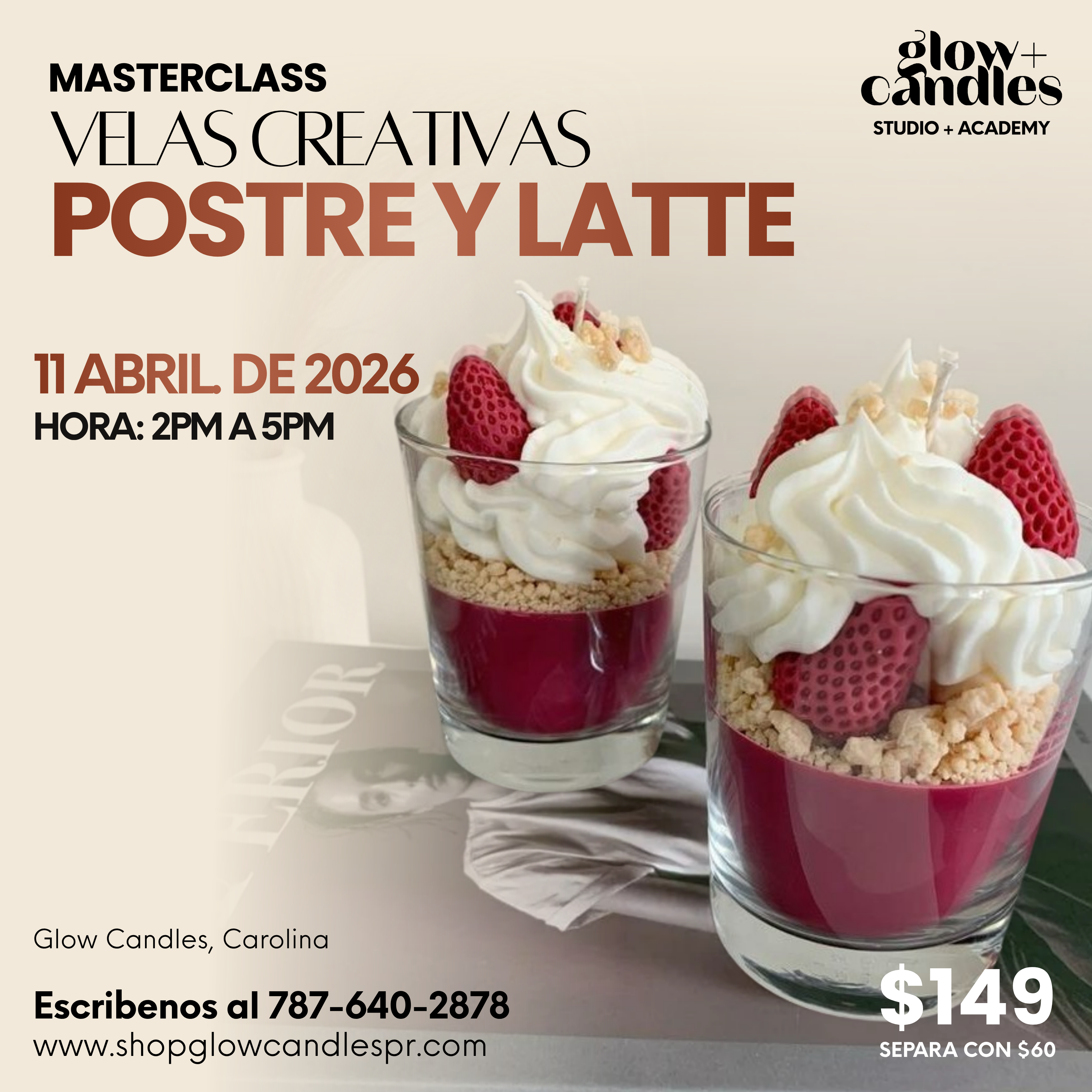 Taller Vela de Postre y Latte ($139)