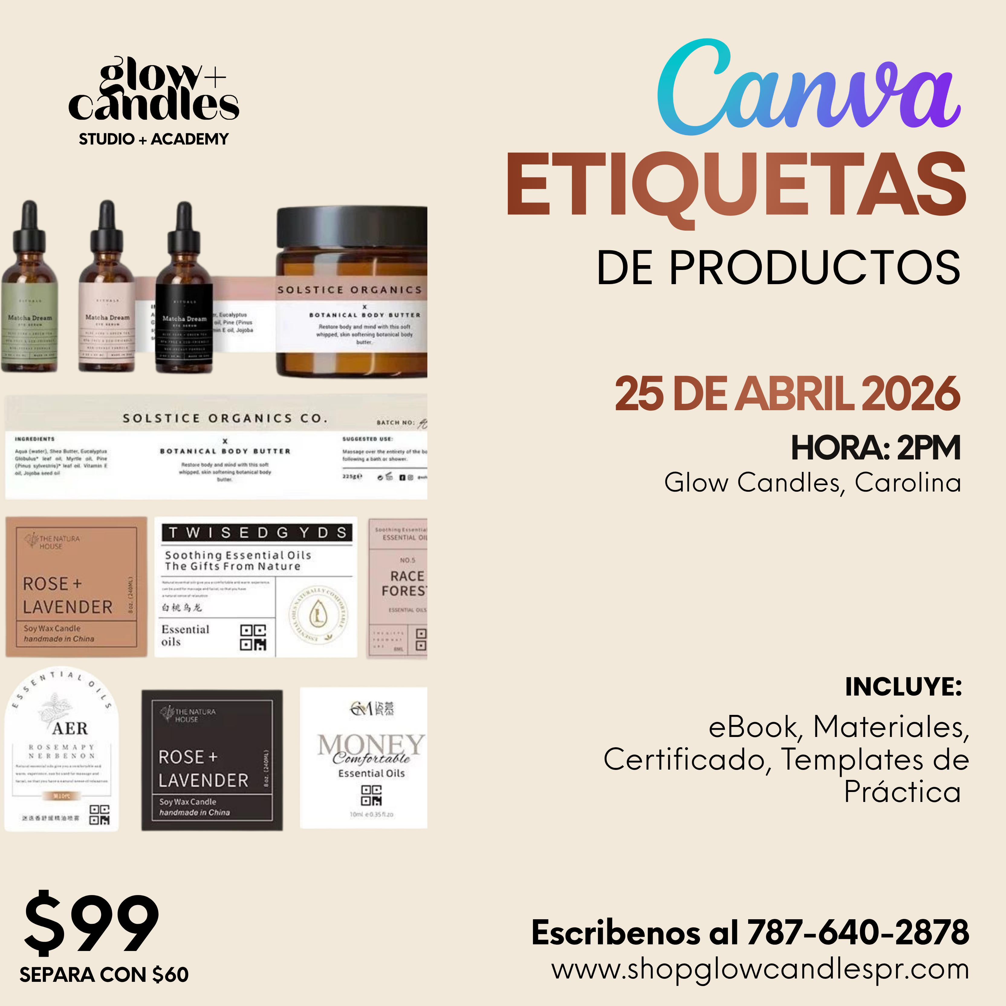 Taller Grupal -Crea Etiquetas en Canva ($99)