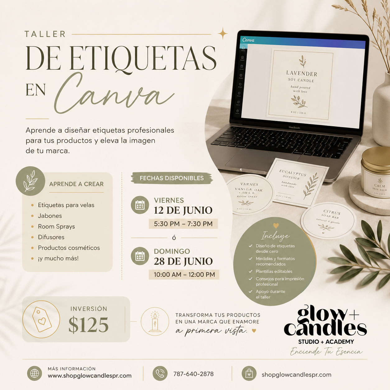 Taller Grupal -Crea Etiquetas en Canva ($125)