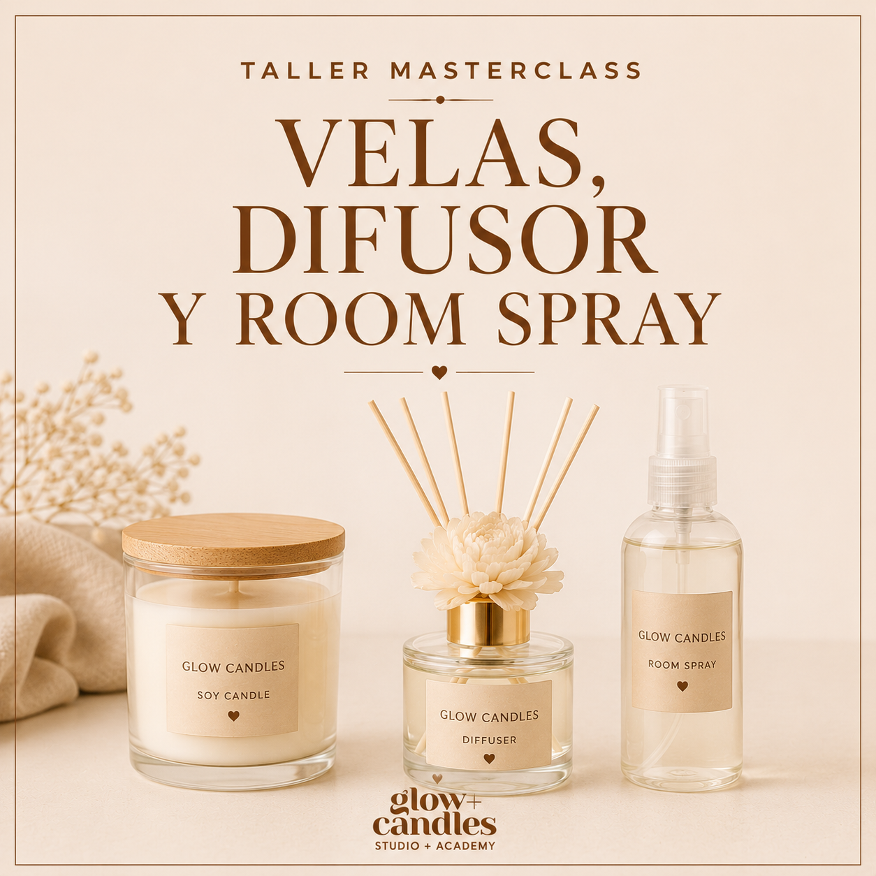 Taller Grupal-Velas, Difusores y Room Spray $159
